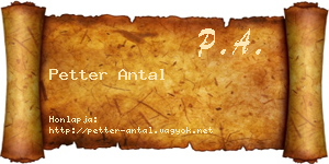 Petter Antal névjegykártya